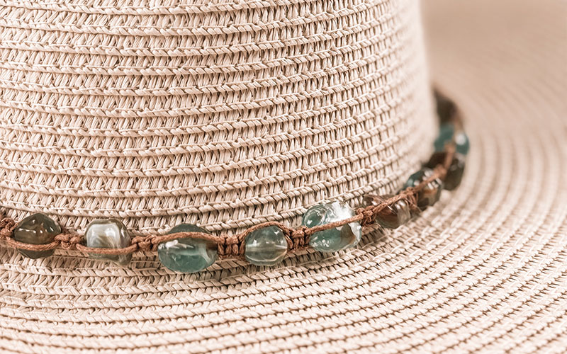 Straw Hat with Beads