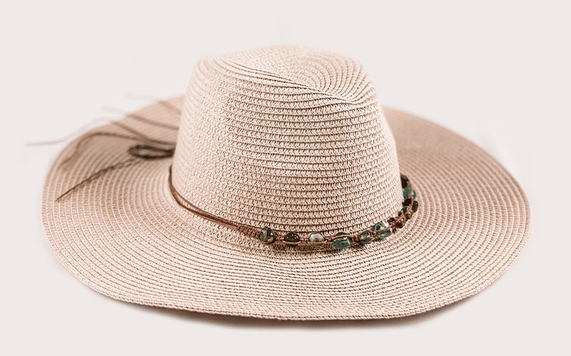 Straw Hat with Beads
